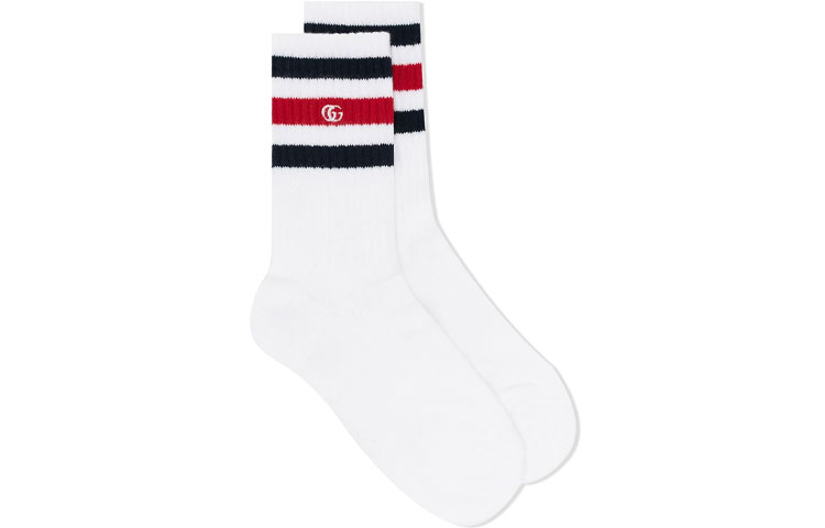 (Pre School) GUCCI Kids Striped Jacquard Knit Mid-Calf Socks - Single Pair 459532-4K667-9068