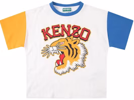 (Pre School) KENZO Kids SS24 Logo Tiger Graphic Print Crewneck T-Shirt - Gray White LE5K60343D03-02 (Pre School) KENZO Kids SS24 Logo Tiger Graphic Print Crewneck T-Shirt - Gray White LE5K60343D03-02