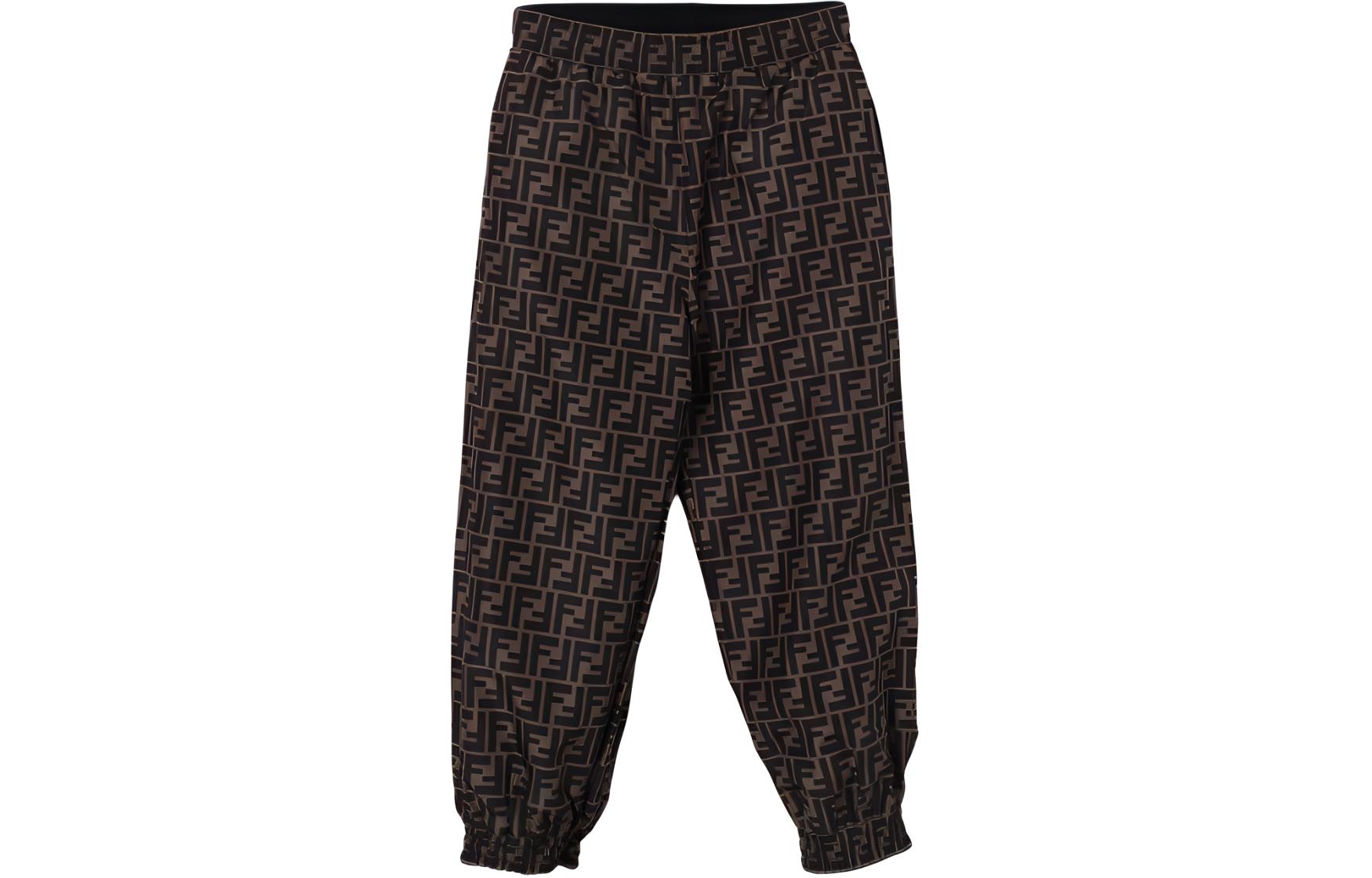 (Pre School) Kids FENDI Knit Reversible Sweatpants - Black with Print Design JUF065AJ2UF1-1FU