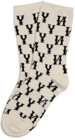 (Pre School) Kids MLB Fashion All-Over Print Mid-Calf Socks (2 Pairs) - Cream Color 7ASOM042N-50CRS (Pre School) Kids MLB Fashion All-Over Print Mid-Calf Socks (2 Pairs) - Cream Color 7ASOM042N-50CRS