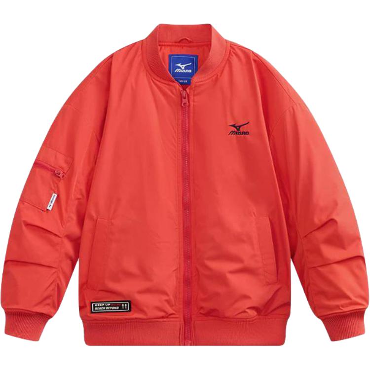(Pre School) Mizuno Kids' Baseball Jacket Warm Casual Solid Color Slim Fit MF24430172-RED