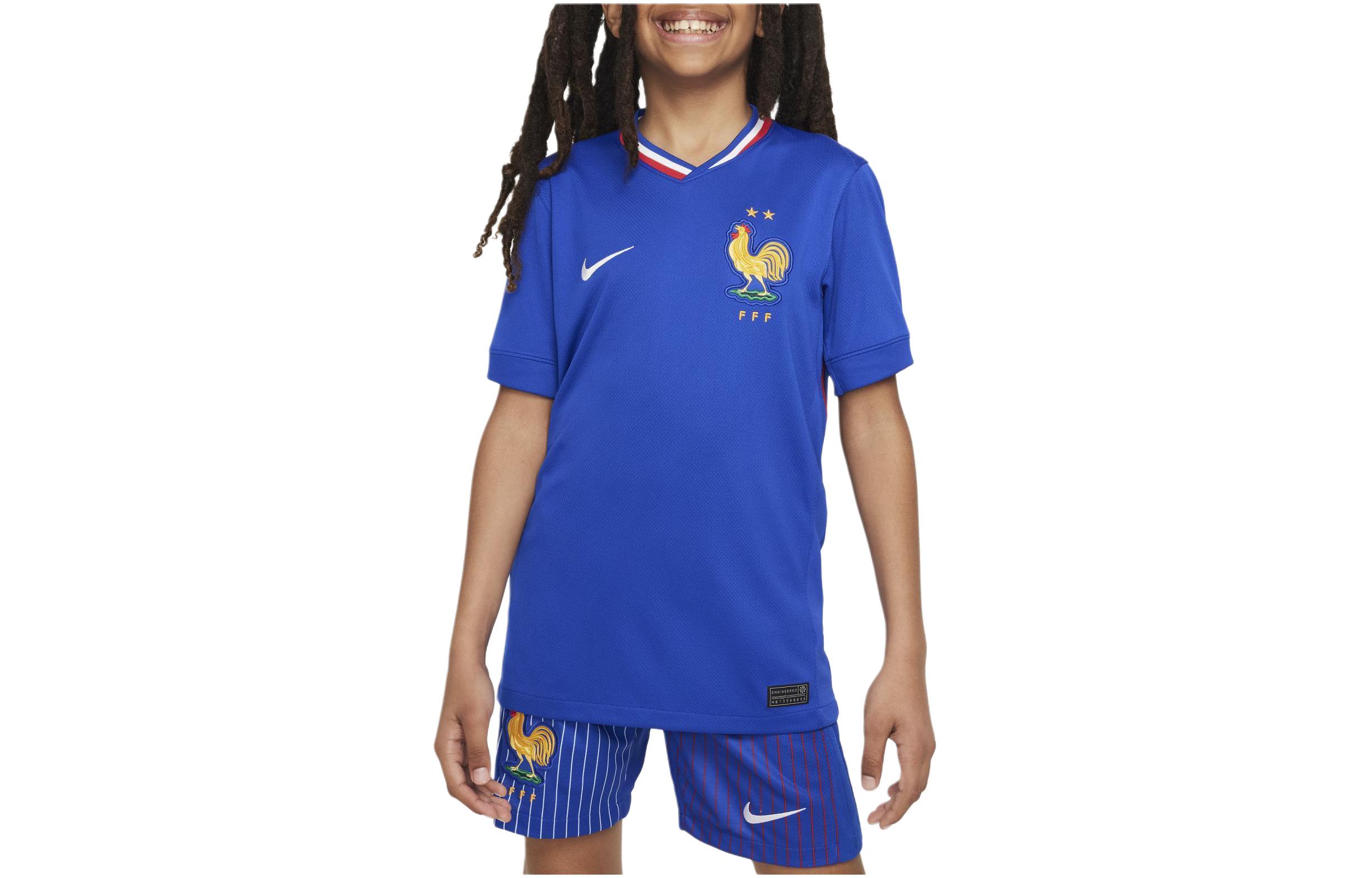 (Pre School) Nike Embroidered Design Fan T-Shirt Blue Kids' Edition. FJ1583-452