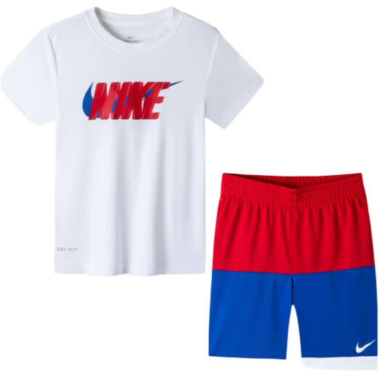 (Pre School) Nike Kids' Casual Sports Set Academy Red Lightweight Breathable Colorblock NY2222034PS-001