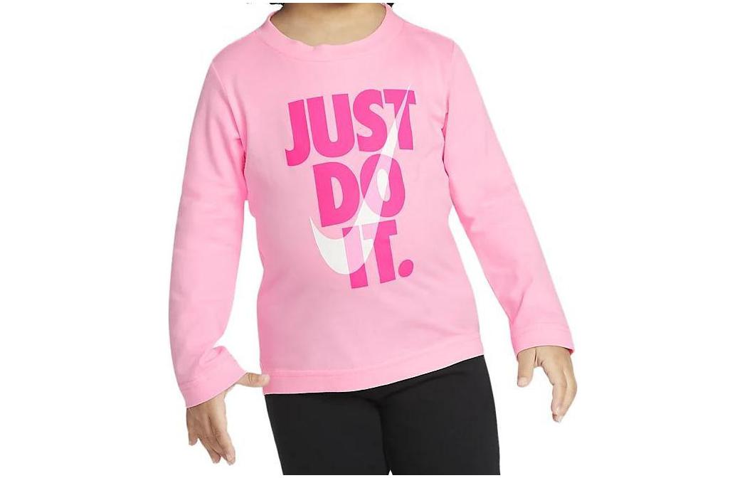 (Pre School) Nike Kids' Letter Logo Long-Sleeve T-Shirt and Pants Casual Sportswear Set. DJ3993-666