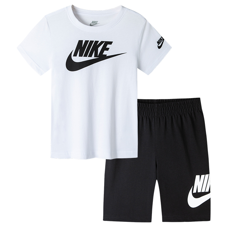 (Pre School) Nike Kids' Logo Print T-Shirt & Shorts Casual Sports Set for Boys & Girls. NY2222159PS-001