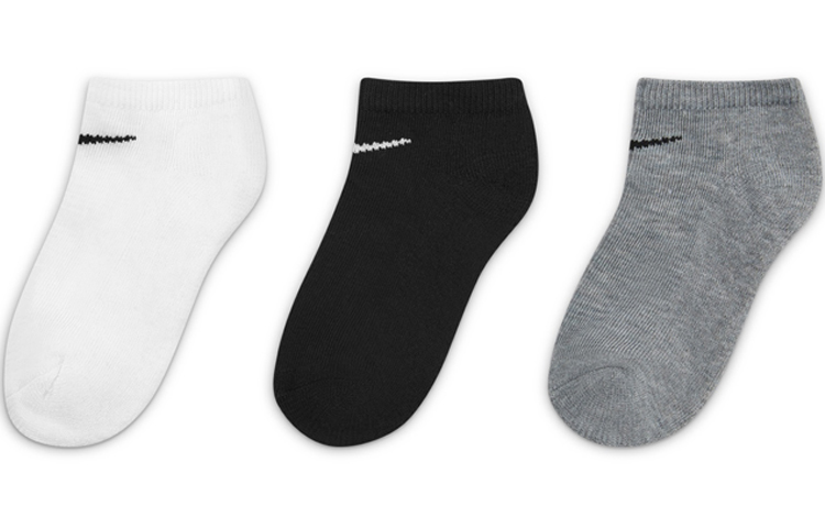 (Pre School) Nike Kids' Solid Logo Breathable Knit Sports Socks (3 Pairs) HA6950-100