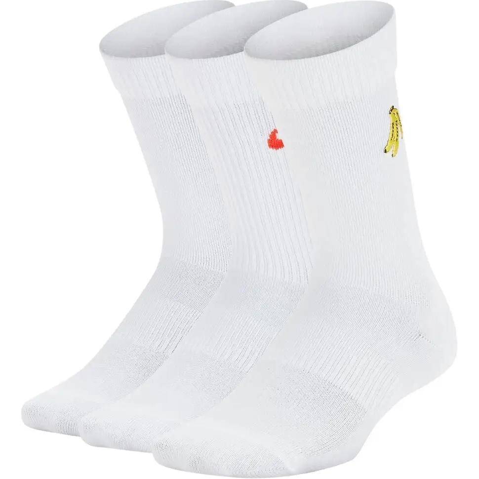 (Pre School) Nike Kids' White Embroidered Fruit Breathable Socks 3-Pack CT9487-901