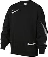 (Pre School) Nike Kids Black Sweatshirt with Letter Logo Print Crewneck Pullover. FD0150-010 (Pre School) Nike Kids Black Sweatshirt with Letter Logo Print Crewneck Pullover. FD0150-010