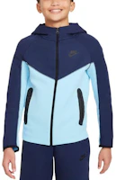 (Pre School) Nike Kids Full-Zip Hoodie Jacket Blue with Logo Print Colorblock Design FD3285-410 (Pre School) Nike Kids Full-Zip Hoodie Jacket Blue with Logo Print Colorblock Design FD3285-410