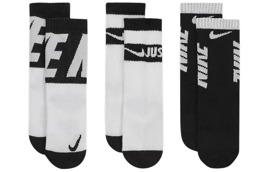 (Pre School) Nike Sportswear Infant Breathable Colorblock Socks 3-Pack Black Toddler. DO9198-010