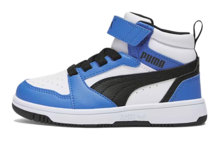 (Pre School) Puma Rebound Kids' Mid-Top Sneakers White Blue - Children's Edition 393832-06