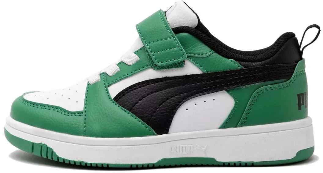 pre-school-puma-rebound-v6-kids-low-top-sneakers-green-stylish-and-durable-casual-shoes-397419-00349