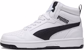 (Pre School) Puma Rebound v6 Mid Kids White Black Youth Durable Shock-Absorbing Sneakers 393831-02 (Pre School) Puma Rebound v6 Mid Kids White Black Youth Durable Shock-Absorbing Sneakers 393831-02