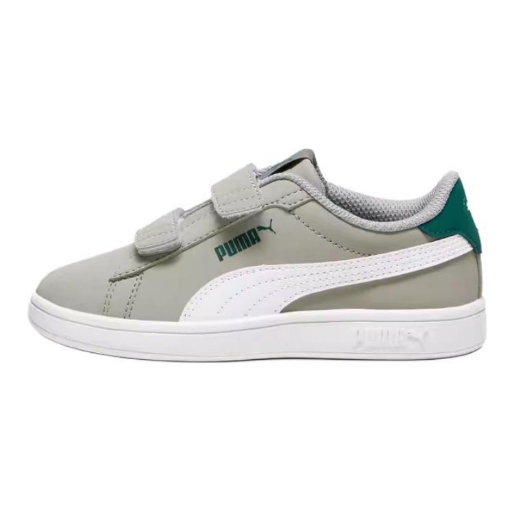 (Pre School) Puma Smash 3.0 BUCK 5 PS Kids Low-Top Sneakers Gray White Green Casual Durable 392040-06