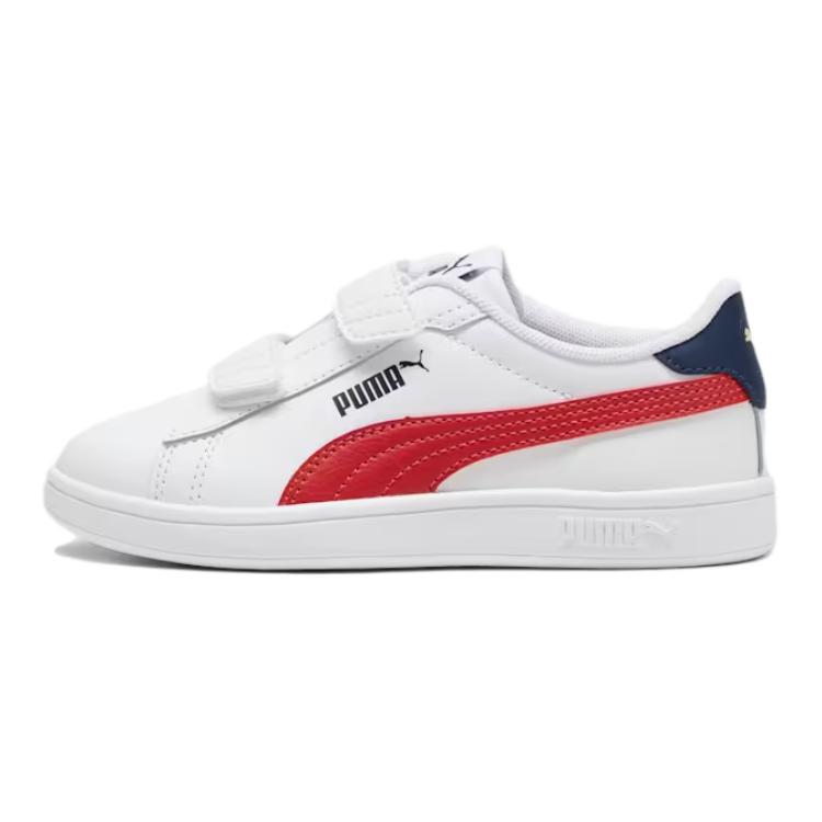 (Pre School) Puma Smash 3.0 Kids' Low-Top Sneakers White/Red Casual Comfort Shoes for Kids 392033-12