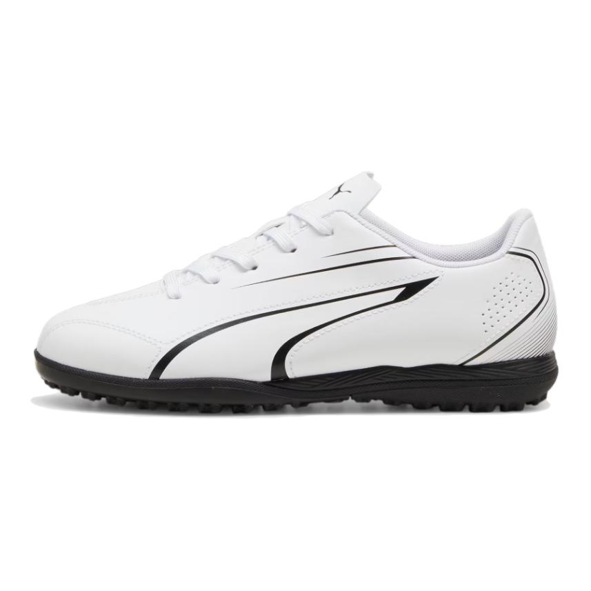 (Pre School) Puma Vitoria TT Kids Soccer Shoes White/Black - Durable, Anti-Odor, Non-Slip. 107487-06
