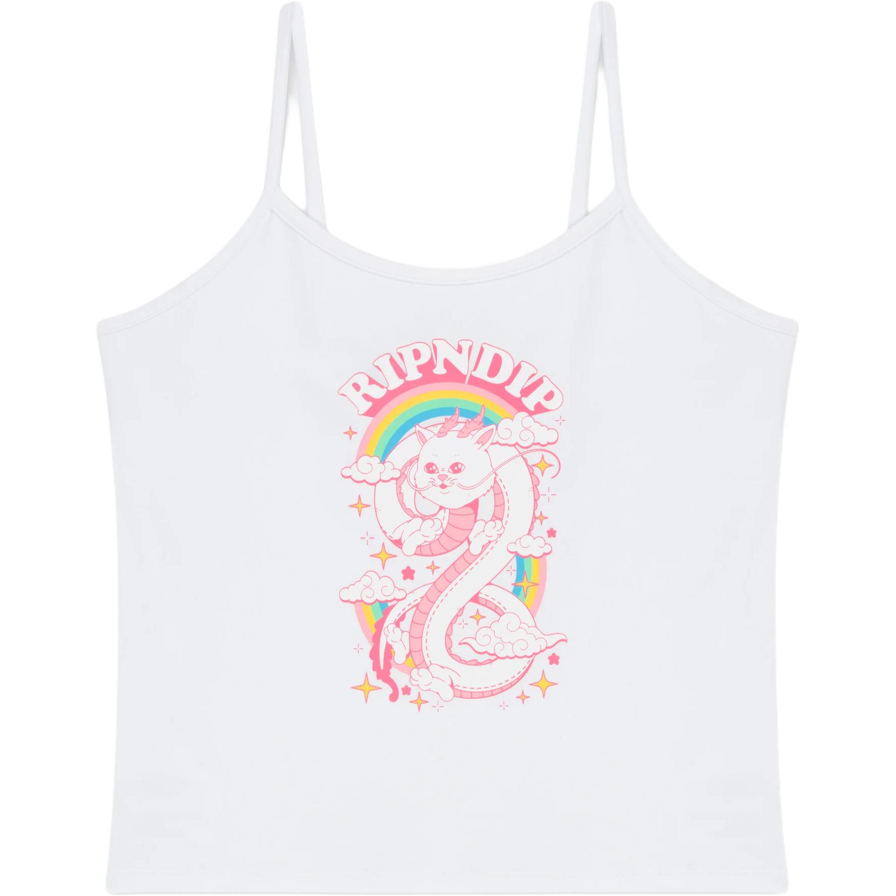(Pre School) RIPNDIP Kids White Printed Crop Tank Top RNDWOM65