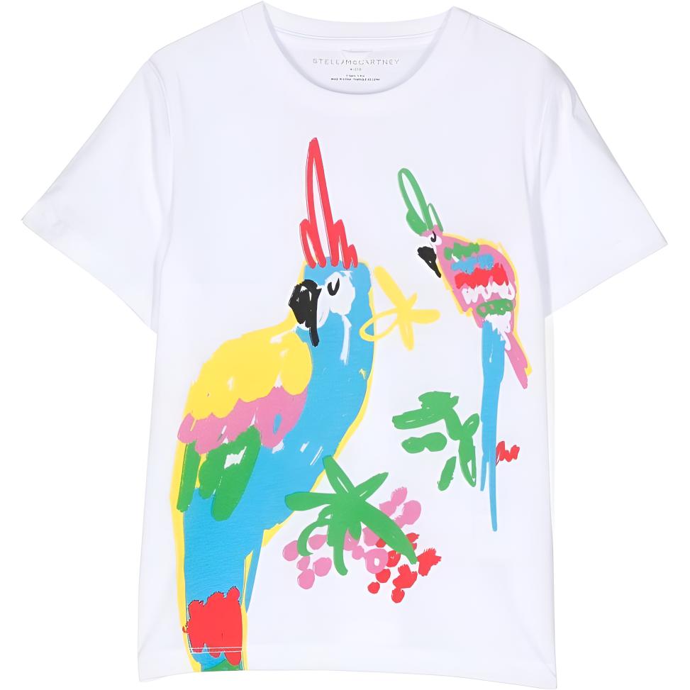 (Pre School) Stella McCartney Kids Animal Graffiti Print Crewneck T-Shirt SS23 TS8B21Z0434101