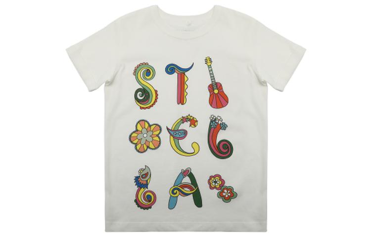 (Pre School) Stella McCartney Kids Beige Graphic Print Crewneck T-Shirt SS23 Casual Short Sleeve TS8A31Z0434-101