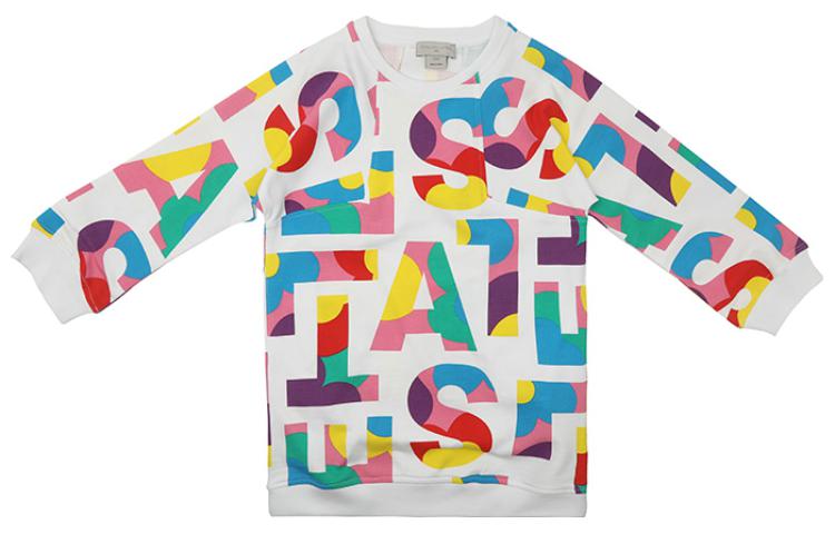 (Pre School) Stella McCartney Kids Colorblock Logo Print Long-Sleeve Dress SS23 Multicolor TS1C10Z09121-00MC