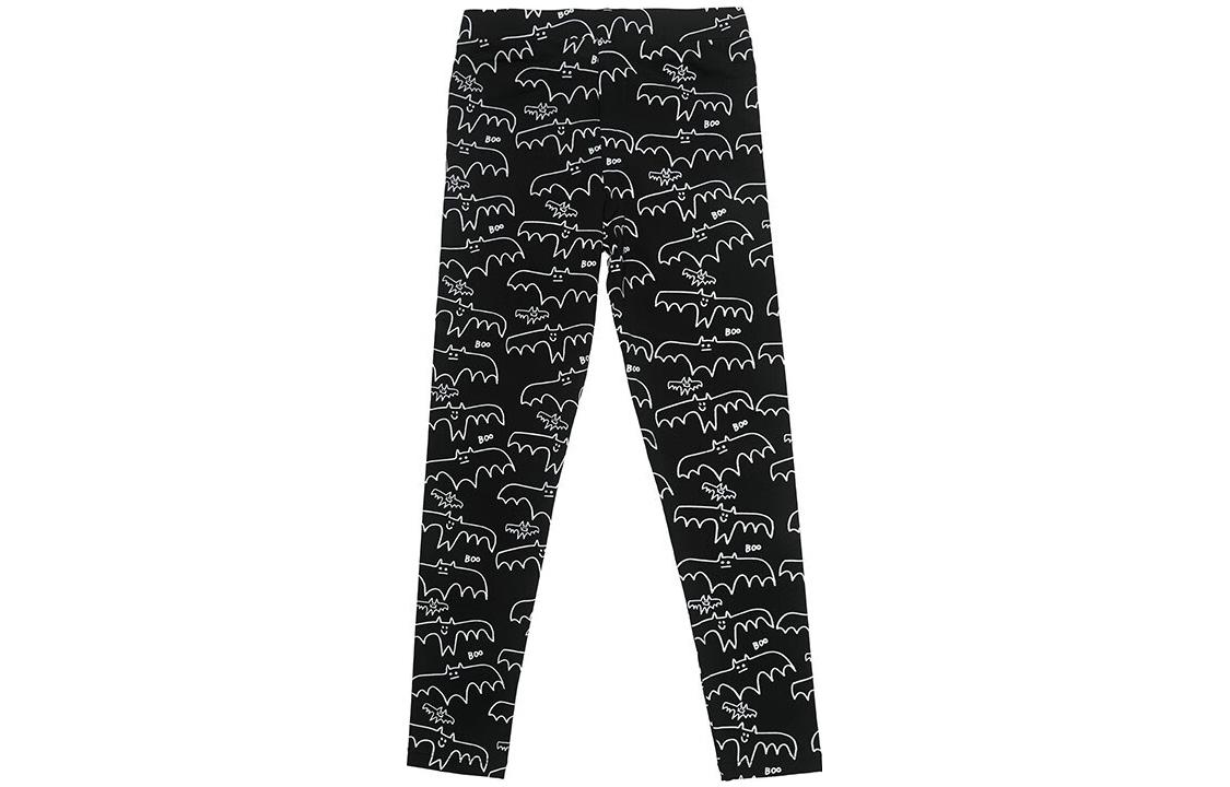 (Pre School) Stella McCartney Kids Leggings SS23 Cartoon Bat Print Black Casual. 8R6C90Z07519-30BC