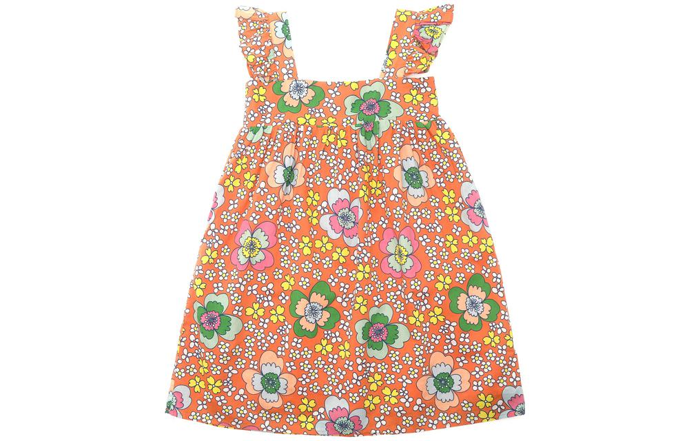 (Pre School) Stella McCartney Kids SS23 Floral Print Sleeveless Dress Orange Girls' Fashion TS1A72Z0918-402MC