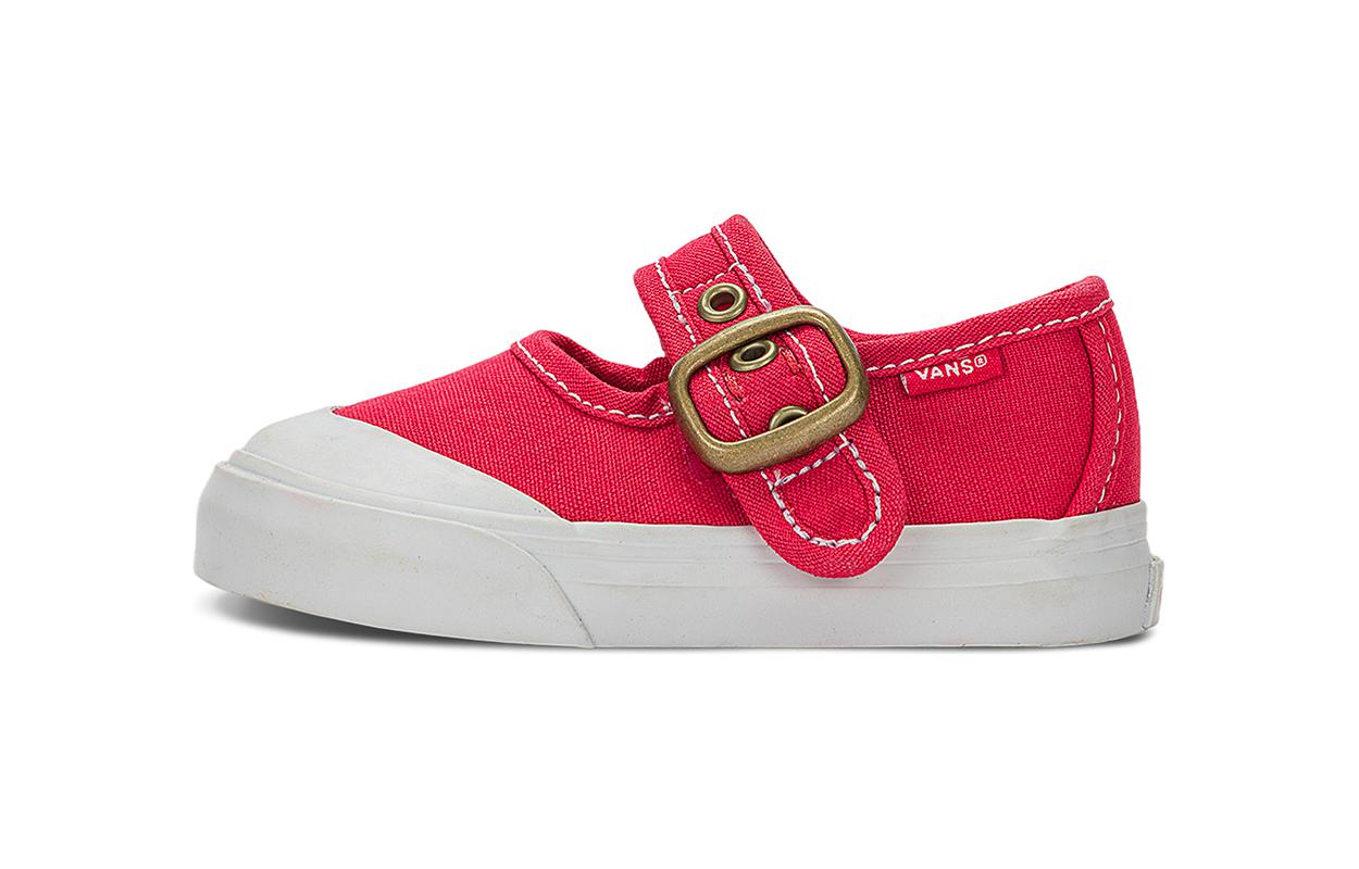 (Pre School) Vans Mary Jane Breathable Lightweight Red Low-Top Toddler Walking Shoes. VN000CRYH2D
