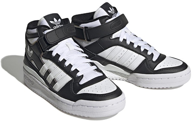 (Youth) (Grade School) adidas Forum Mid J 'Black White Iridescent' HQ6845 Lookbook (Youth) (Grade School) adidas Forum Mid J 'Black White Iridescent' HQ6845