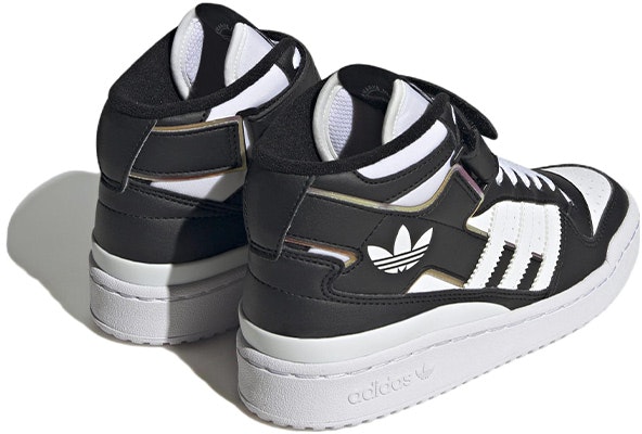 (PS) (Grade School) adidas Forum Mid J 'Hitam Putih Iridescent' HQ6845 Shop (PS) (Grade School) adidas Forum Mid J 'Hitam Putih Iridescent' HQ6845