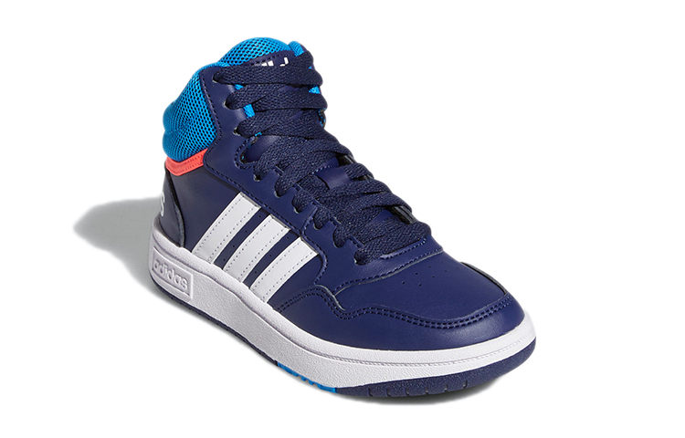 Lookbook (PS) (Enfant) adidas Hoops Mid ''Bleu Foncé Turbo'' GW0400