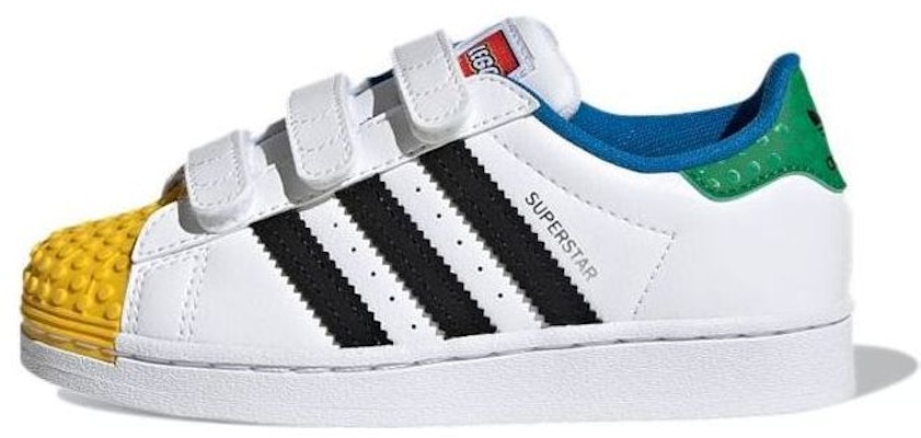 (Preschool) (Grade School) LEGO x adidas Superstar CF 'White Yellow Green' H03964 Buy (Preschool) (Grade School) LEGO x adidas Superstar CF 'White Yellow Green' H03964
