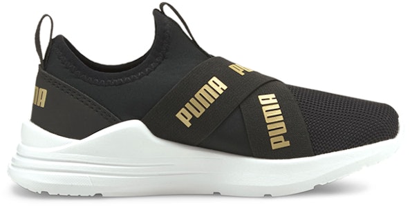 (PS) プーマ ワイヤード ラン スリップオン (キッズ/黒金) 381994-02 Order (PS) プーマ ワイヤード ラン スリップオン (キッズ/黒金) 381994-02
