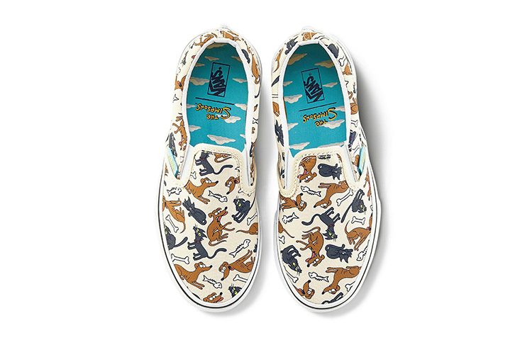 Lookbook (PS) (Grade School) The Simpsons x Vans Slip-On Klasik 'Haiwan Peliharaan Keluarga' VN0A4BUT0JE