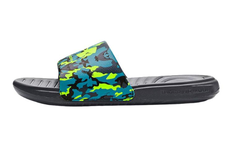 (Preschool) (Grade School) Under Armour Ansa Graphic Slide 'Blue Lime Surge Camo' 3024438-300