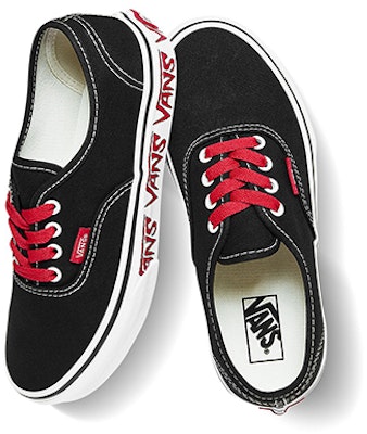 (PS) (小学) Vans Authentic '涂鸦侧墙 - 黑红' 运动鞋 VN0A38H3Q6D Purchase (PS) (小学) Vans Authentic '涂鸦侧墙 - 黑红' 运动鞋 VN0A38H3Q6D