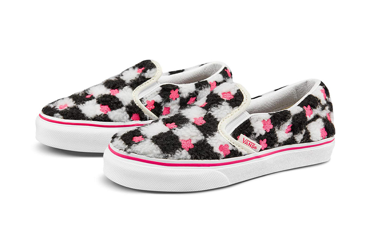 Order （學齡前）(小學) Vans 經典懶人鞋 'Sherpa Floral 棋盤格' VN0A5KXM8CE