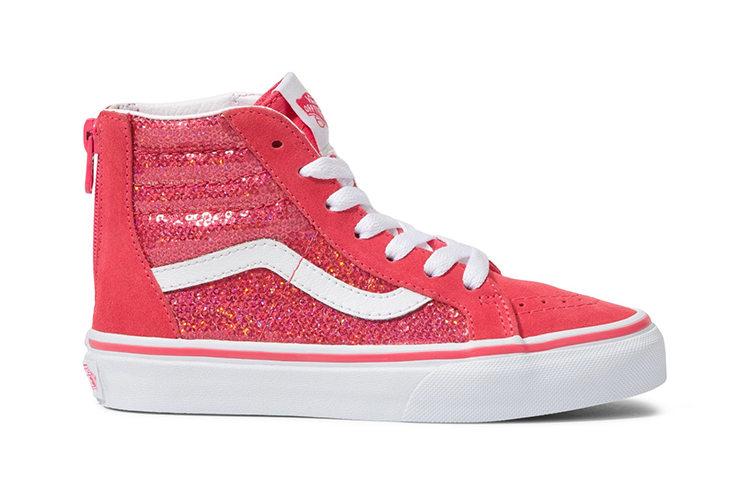 Order (PS) 반스 스케이트 하이 지퍼 '반짝이 천국' (초등학생용) VN000W9W8C8