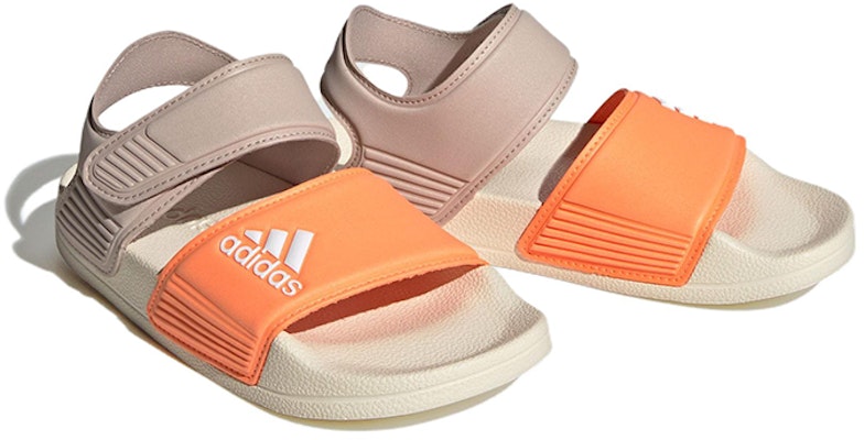 (Preschool) adidas Adilette Sandals 'Wonder Taupe Orange' H06446 Lookbook (Preschool) adidas Adilette Sandals 'Wonder Taupe Orange' H06446
