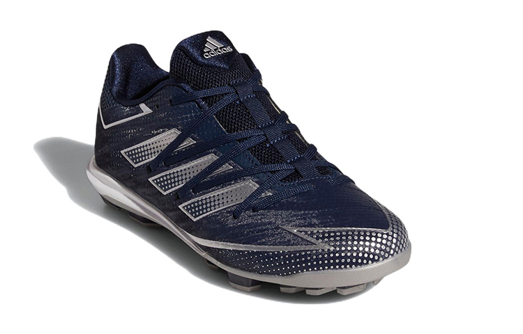 Lookbook 兒童 adidas Afterburner 7 中幫釘鞋 K 耐磨防滑棒球鞋 藍色