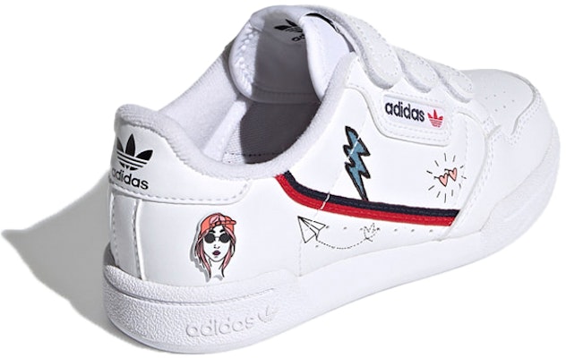 中童 adidas originals Continental 80 低筒 兒童板鞋 白紅黑 Shop 中童 adidas originals Continental 80 低筒 兒童板鞋 白紅黑
