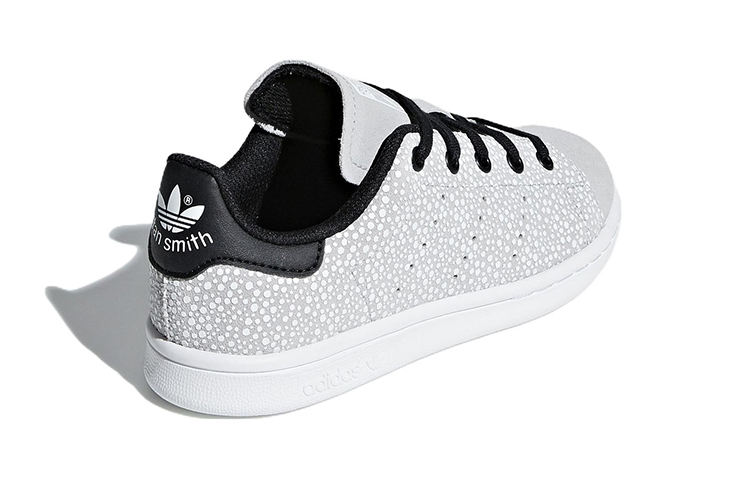 Lookbook 中童 adidas Originals Stan Smith C 休閒 耐磨輕便 低幫 兒童板鞋 灰黑