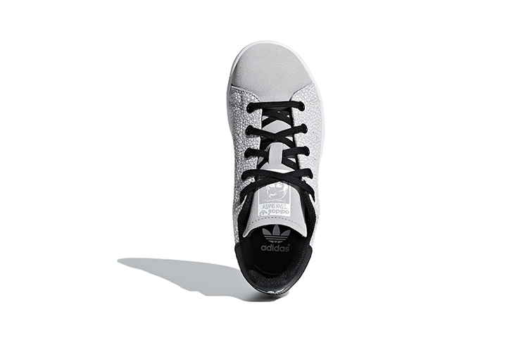Shop 中童 adidas Originals Stan Smith C 休閒 耐磨輕便 低幫 兒童板鞋 灰黑