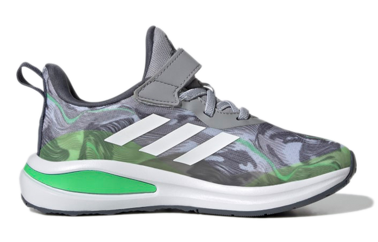(PS) adidas Fortarun Elastic Lace K 'Grey Green' 圖 2