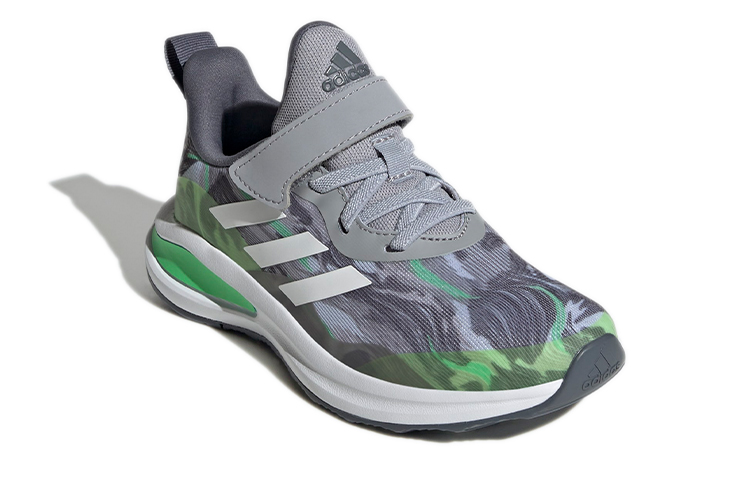 (PS) adidas Fortarun Elastic Lace K 'Grey Green' 圖 3