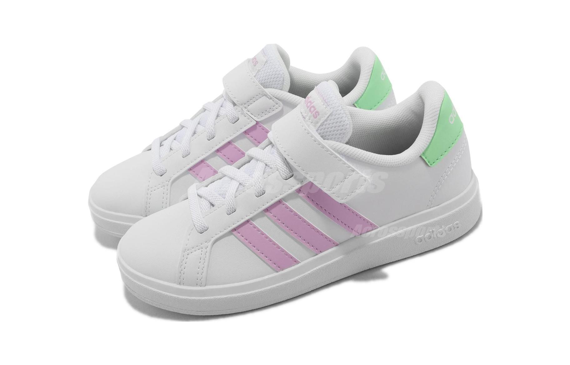 Lookbook (PS) 아디다스 그랜드 코트 2.0 EL '화이트 컬리지에잇 퍼플' GX7158