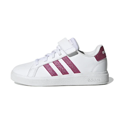 (PS) adidas Grand Court Elastic Lace and Top Strap Shoes 'White Team Real Magenta'