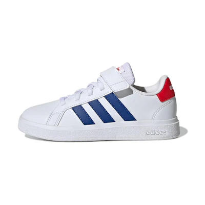 (PS) adidas Grand Court Elastic Lace and Top Strap Shoes 'Cloud White Royal Blue Vivid Red'