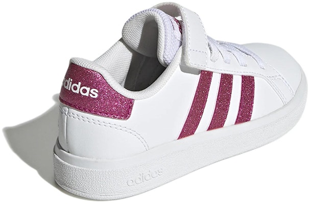 (PS) 阿迪达斯 白/真品洋红 Grand Court 弹性鞋带魔术贴鞋 GX7159 Shop (PS) 阿迪达斯 白/真品洋红 Grand Court 弹性鞋带魔术贴鞋 GX7159