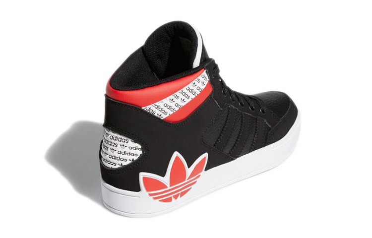 Lookbook 大童 adidas originals Hardcourt Hi J 高筒 兒童板鞋 黑紅