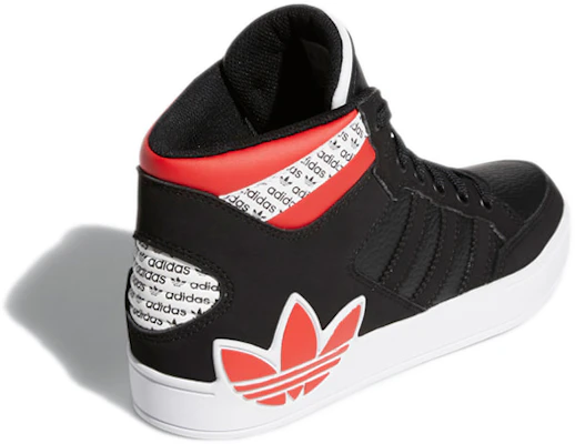 大童 adidas originals Hardcourt Hi J 高筒 兒童板鞋 黑紅 Lookbook 大童 adidas originals Hardcourt Hi J 高筒 兒童板鞋 黑紅